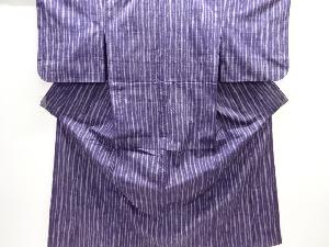 縞織り出し手織り紬単衣着物